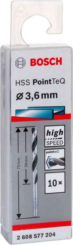 Bosch Metal Matkap Ucu HSS PointTeQ (DIN 338) 3,6 mm (10 Adet) 