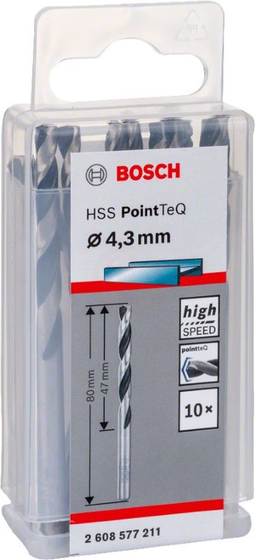 Bosch Metal Matkap Ucu HSS PointTeQ (DIN 338) 4,3 mm (10 Adet) 