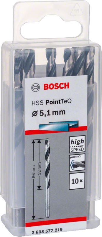 Bosch Metal Matkap Ucu HSS PointTeQ (DIN 338) 5,1 mm (10 Adet) 