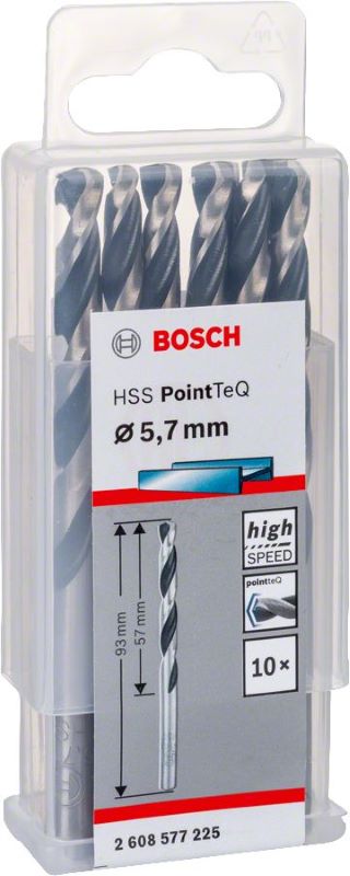Bosch Metal Matkap Ucu HSS PointTeQ (DIN 338) 5,7 mm (10 Adet) 