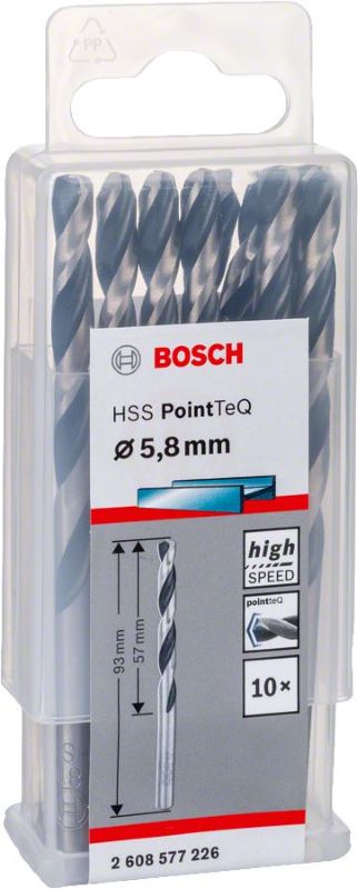 Bosch Metal Matkap Ucu HSS PointTeQ (DIN 338) 5,8 mm (10 Adet) 