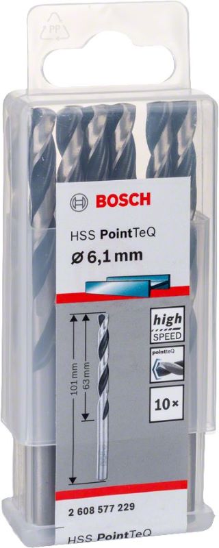Bosch Metal Matkap Ucu HSS PointTeQ (DIN 338) 6,1 mm (10 Adet) 