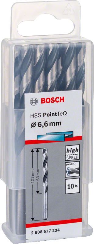 Bosch Metal Matkap Ucu HSS PointTeQ (DIN 338) 6,6 mm (10 Adet) 