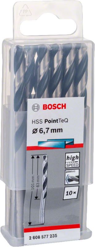 Bosch Metal Matkap Ucu HSS PointTeQ (DIN 338) 6,7 mm (10 Adet) 