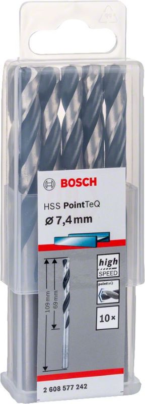 Bosch Metal Matkap Ucu HSS PointTeQ (DIN 338) 7,4 mm (10 Adet) 