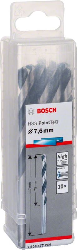Bosch Metal Matkap Ucu HSS PointTeQ (DIN 338) 7,6 mm (10 Adet) 
