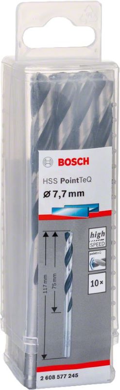 Bosch Metal Matkap Ucu HSS PointTeQ (DIN 338) 7,7 mm (10 Adet) 