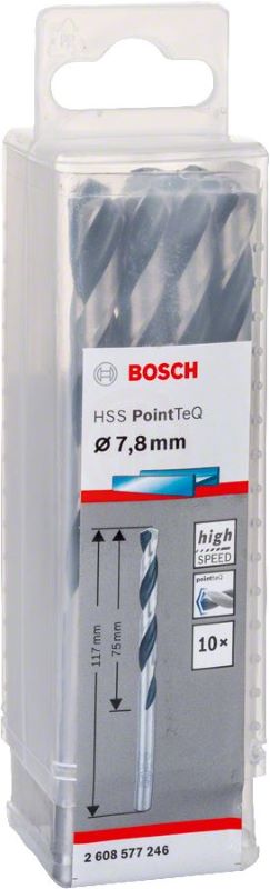 Bosch Metal Matkap Ucu HSS PointTeQ (DIN 338) 7,8 mm (10 Adet) 