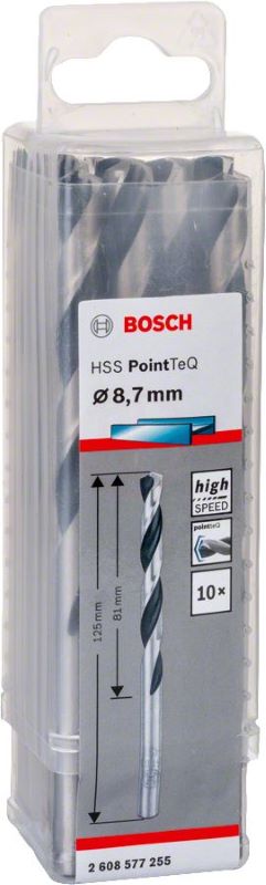 Bosch Metal Matkap Ucu HSS PointTeQ (DIN 338) 8,7 mm (10 Adet) 