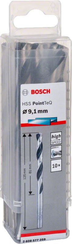 Bosch Metal Matkap Ucu HSS PointTeQ (DIN 338) 9,1 mm (10 Adet) 