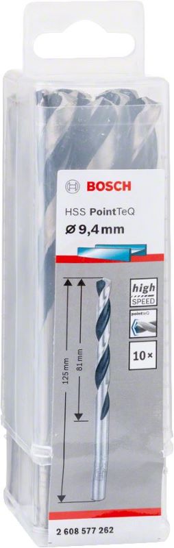 Bosch Metal Matkap Ucu HSS PointTeQ (DIN 338) 9,4 mm (10 Adet) 