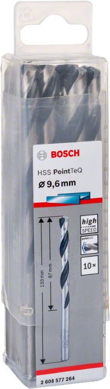 Bosch Metal Matkap Ucu HSS PointTeQ (DIN 338) 9,6 mm (10 Adet) 