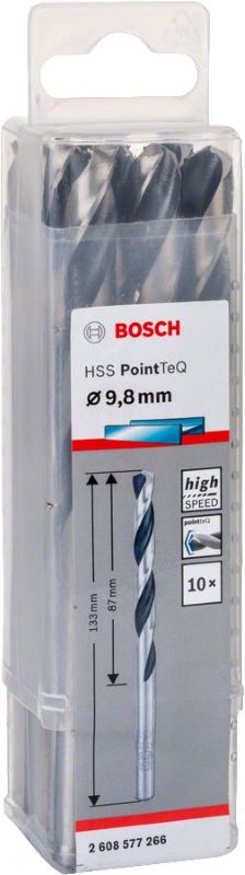 Bosch Metal Matkap Ucu HSS PointTeQ (DIN 338) 9,8 mm (10 Adet) 