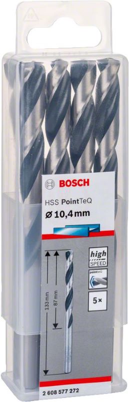 Bosch Metal Matkap Ucu HSS PointTeQ (DIN 338) 10,4 mm (5 Adet) 