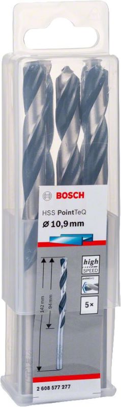 Bosch Metal Matkap Ucu HSS PointTeQ (DIN 338) 10,9 mm (5 Adet) 