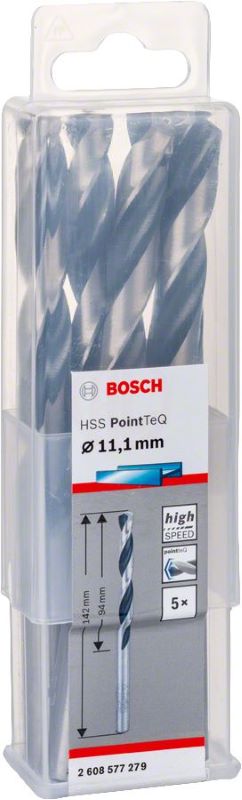 Bosch Metal Matkap Ucu HSS PointTeQ (DIN 338) 11,1 mm (5 Adet) 