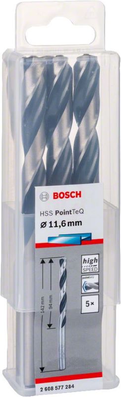 Bosch Metal Matkap Ucu HSS PointTeQ (DIN 338) 11,6 mm (5 Adet) 
