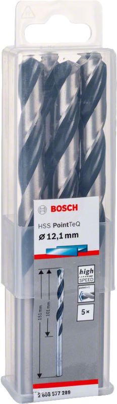 Bosch Metal Matkap Ucu HSS PointTeQ (DIN 338) 12,1 mm (5 Adet) 