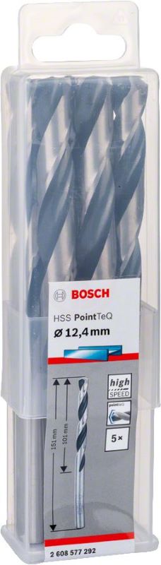 Bosch Metal Matkap Ucu HSS PointTeQ (DIN 338) 12,4 mm (5 Adet) 
