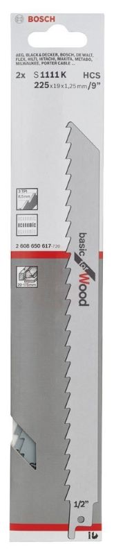Bosch Panter Testere Bıçağı Basic For Wood S 1111 K 225 mm (2 Adet) 