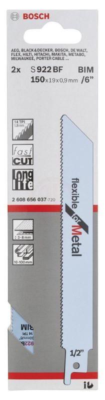 Bosch Panter Testere Bıçağı Flexible For Metal S 922 BF 150 mm (2 Adet) 
