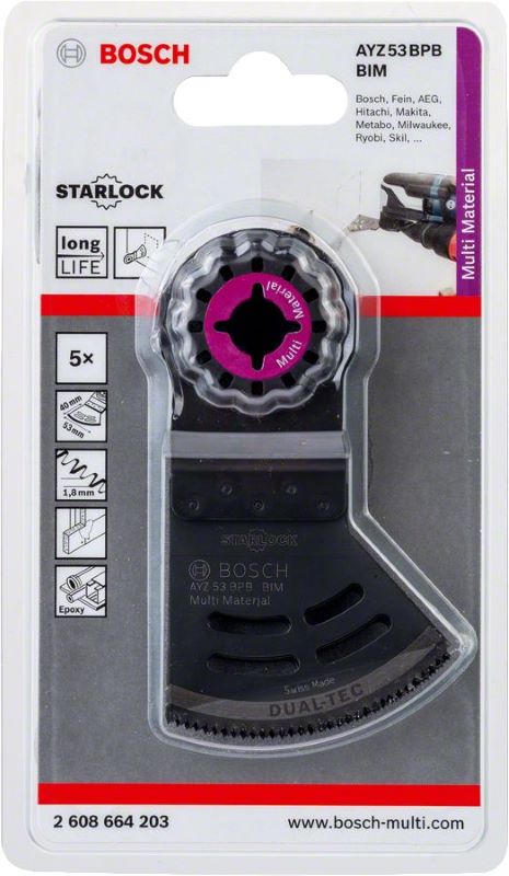 Bosch Starlock Testere Ucu MultiMaterial AYZ 53 BPB 53 mm (5 Adet) 