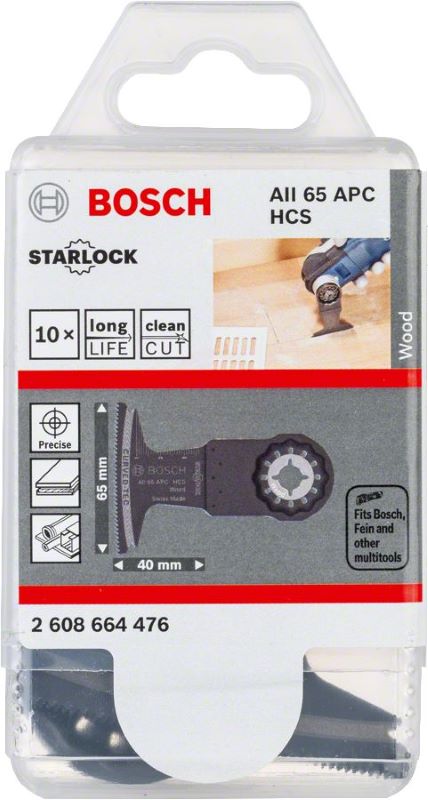 Bosch Starlock Testere Ucu Wood AII 65 APC 65 mm (10 Adet) 