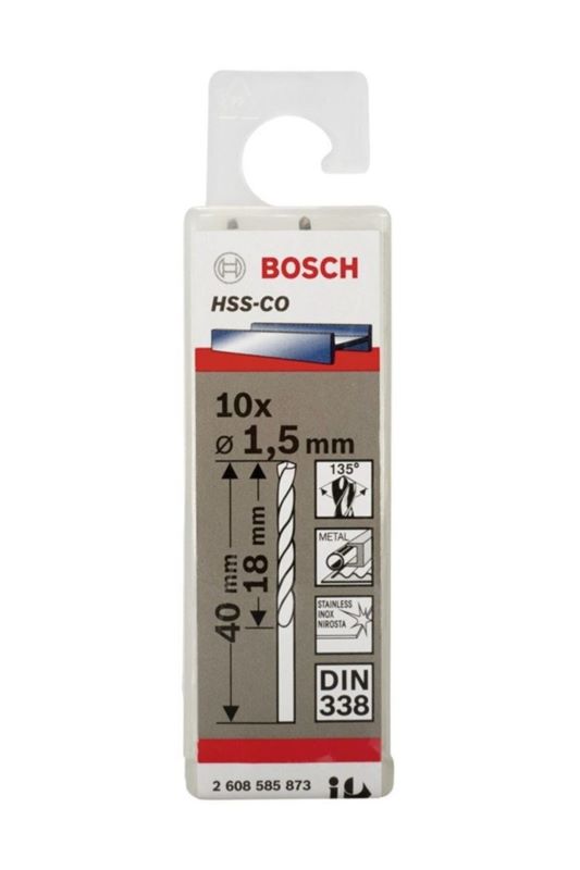 Bosch Metal Matkap Ucu HSS-Co DIN 338 (Altın) 1,5x40 mm (10 Adet) 