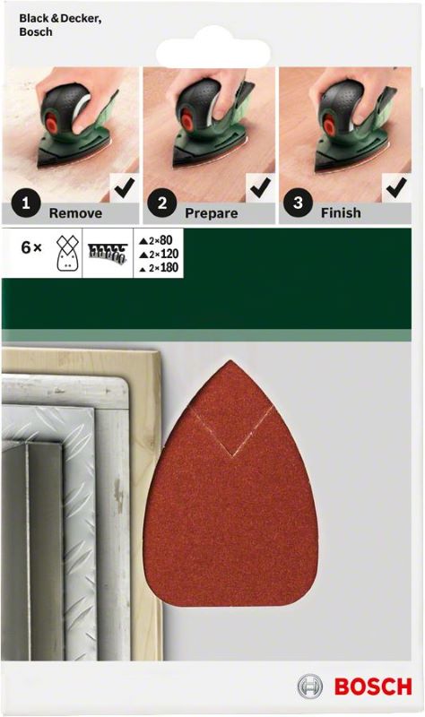 Bosch Çok Amaçlı Zımpara Kağıdı 4 Delik 95x135 mm Set (6 Parça) 