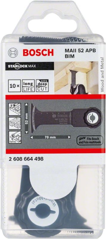 Bosch Starlock Max Testere Ucu Wood And Metal MAII 52 APB 52 mm (10 Adet) 