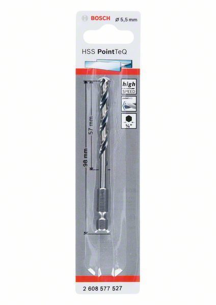 Bosch Metal Matkap Ucu HSS PointTeQ 1/4 İnç Altıgen Şaft 5,5 mm 