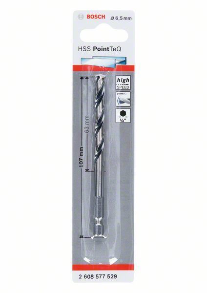 Bosch Metal Matkap Ucu HSS PointTeQ 1/4 İnç Altıgen Şaft 6,5 mm 
