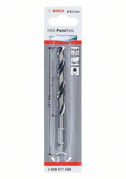 Bosch Metal Matkap Ucu HSS PointTeQ 1/4 İnç Altıgen Şaft 8,5 mm 