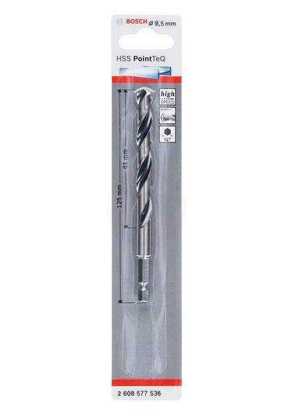 Bosch Metal Matkap Ucu HSS PointTeQ 1/4 İnç Altıgen Şaft 9,5 mm 