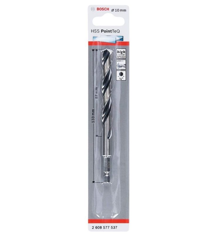 Bosch Metal Matkap Ucu HSS PointTeQ 1/4 İnç Altıgen Şaft 10,0 mm 
