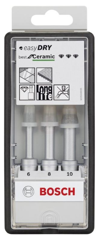 Bosch Kuru Elmas Delici Uç EasyDry Best For Ceramic Set (3 Parça 6-8-10 mm) 