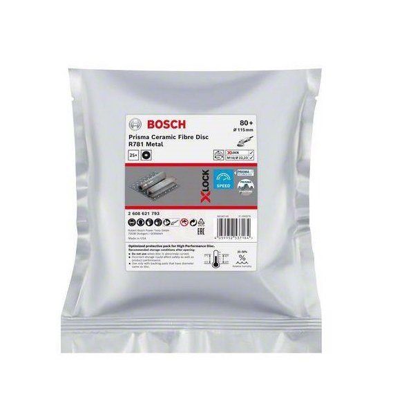 Bosch X-Lock Seramik Fiber Zımpara Diski R781 Prisma 115x22,23 mm 80+ Kum 