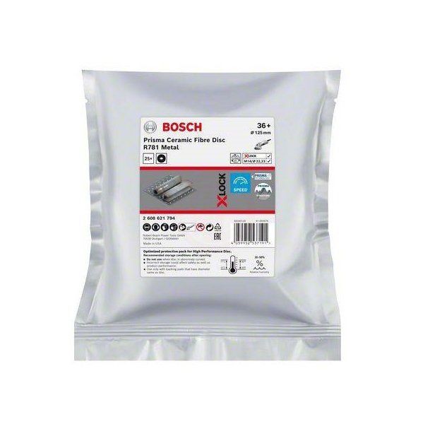 Bosch X-Lock Seramik Fiber Zımpara Diski R781 Prisma 125x22,23 mm 36+ Kum 