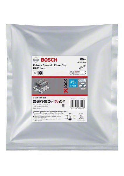 Bosch X-Lock Seramik Fiber Zımpara Diski R782 Prisma 125x22,23 mm 80+ Kum 