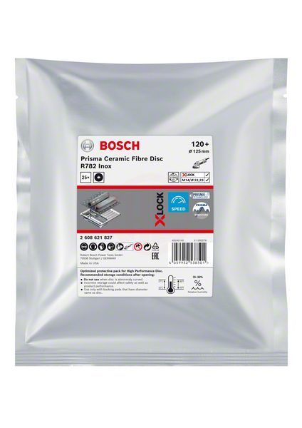 Bosch X-Lock Seramik Fiber Zımpara Diski R782 Prisma 125x22,23 mm 120+ Kum 