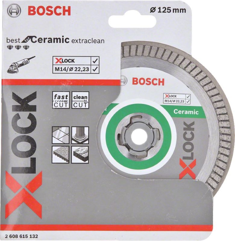 Bosch X-Lock Elmas Kesme Diski Best For Ceramic Extraclean Turbo 125x22,23 mm 