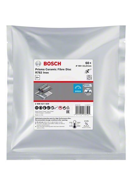 Bosch Seramik Fiber Zımpara Diski R782 Prisma 180x22,23 mm 60+ Kum 