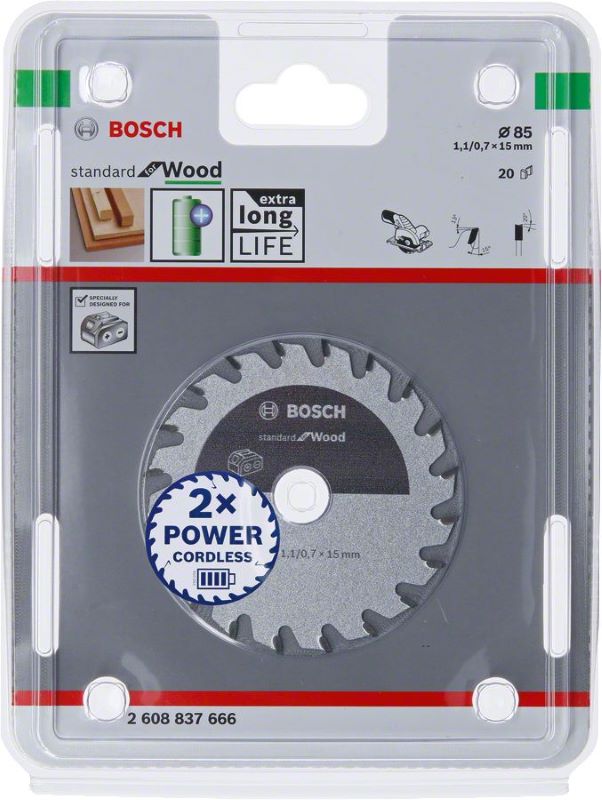Bosch Daire Testere Bıçağı Standard For Wood 85x15 mm 20 Diş 