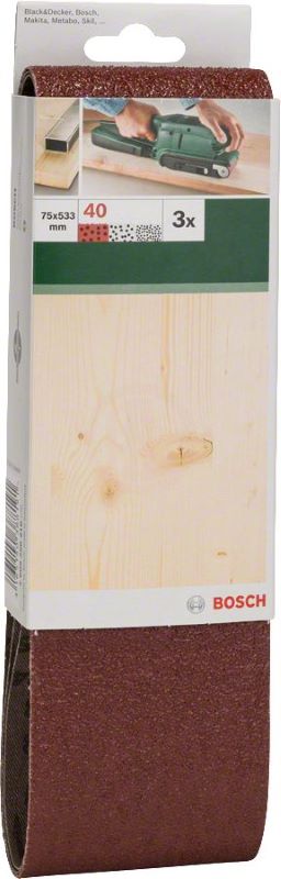 Bosch Tank Zımpara Kağıdı 75x533 mm 40 Kum (3 Adet) 