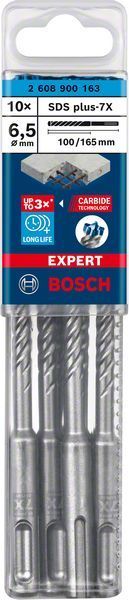 Bosch Kırıcı Delici Uç SDS-Plus-7X Expert 6,5x165 mm (10 Adet) 