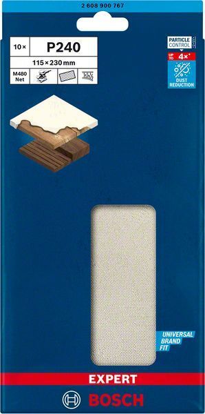 Bosch Ağ Zımpara Expert M480 115x230 mm 240 Kum (10 Adet) 
