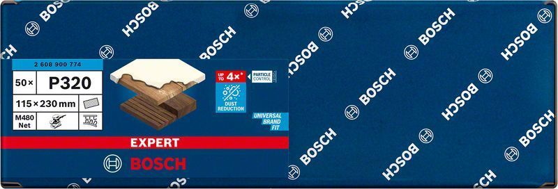 Bosch Ağ Zımpara Expert M480 115x230 mm 320 Kum (50 Adet) 