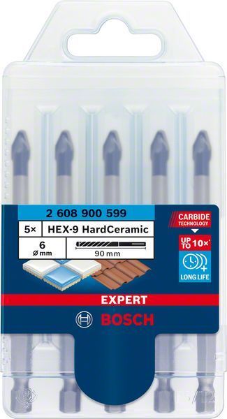 Bosch Seramik Matkap Ucu Expert HEX-9 HardCeramic Set 6 mm (5 Adet) 