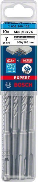 Bosch Kırıcı Delici Uç SDS-Plus-7X Expert 7x165 mm (10 Adet) 