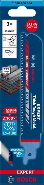 Bosch Panter Testere Bıçağı Expert ThickToughMetal S955CHC (3 Adet) 
